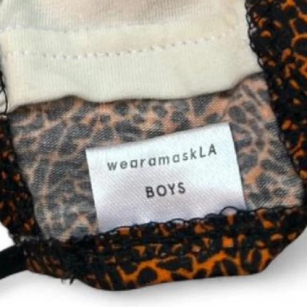 Leopard Print Face Mask - Orange and Black